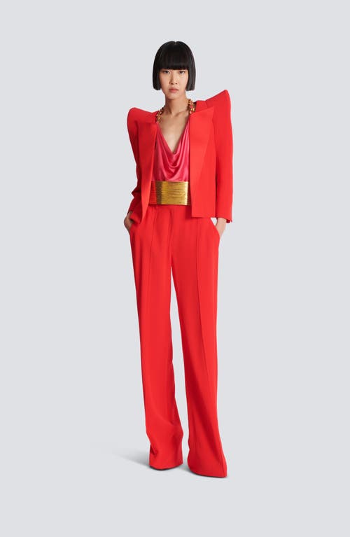 Balmain Crepe Straight-leg Tailored Trousers