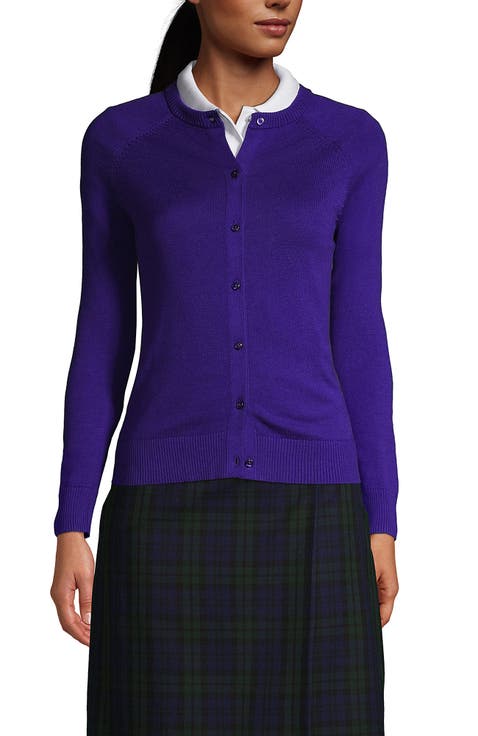 School Uniform Young  Cotton Modal Cardigan Sweater