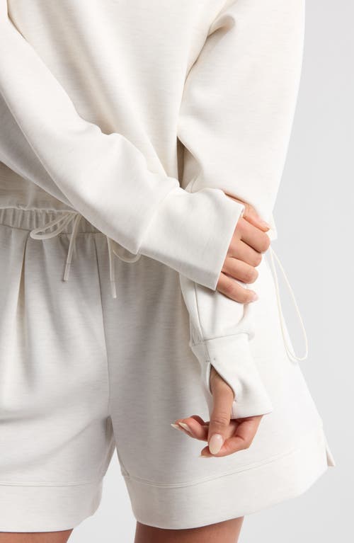 Zella Ultra Soft Scuba Half Zip Pullover In Beige Ivory Heather