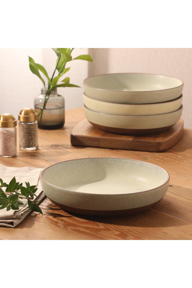 William Crest 4-Piece Reactive Glaze Stoneware Dinner Bowl Set, Alternate, color, Sage Green