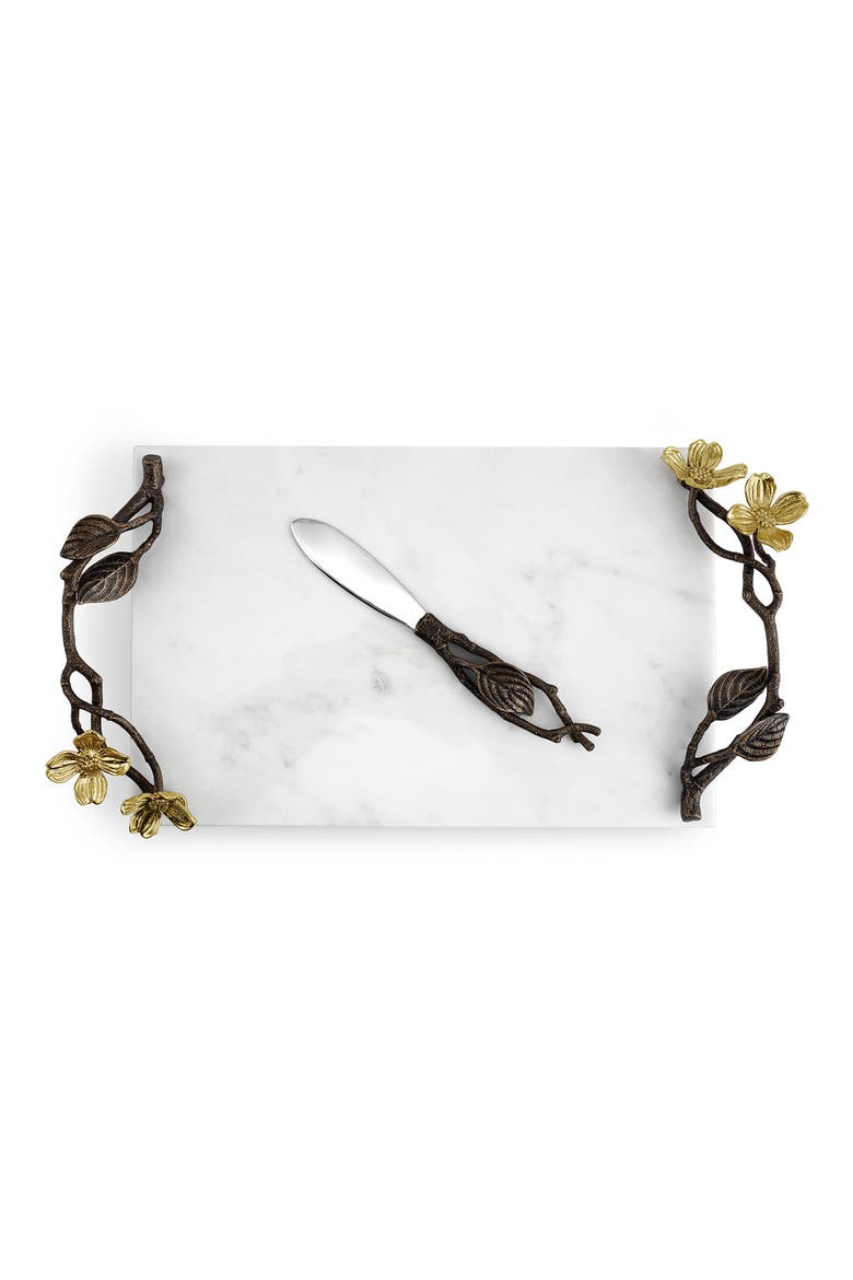 Dogwood Small Cheeseboard & Knife Set, Alternate, color, WHITE MULTI