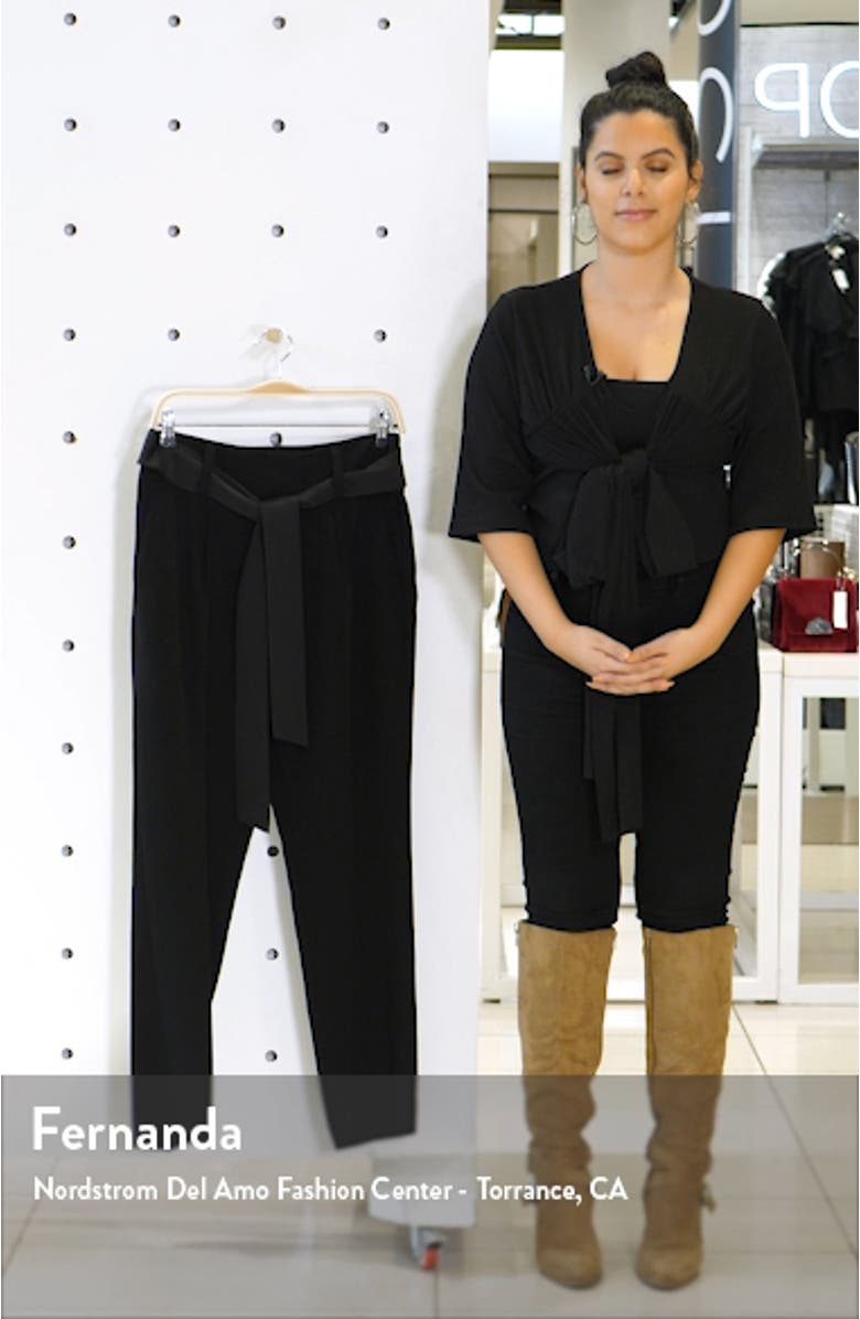 Matte Shine Crepe Slim Leg Pants, sales video thumbnail