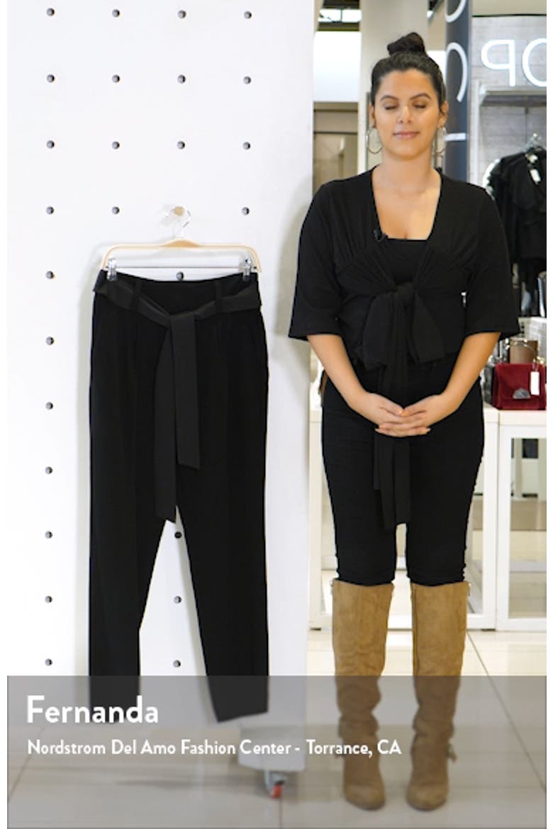 Matte Shine Crepe Slim Leg Pants video