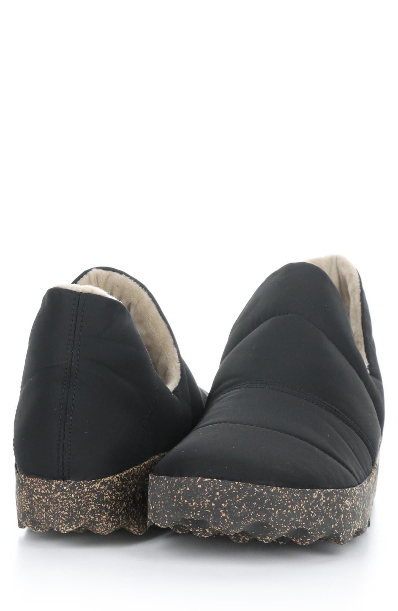 Crus Faux Fur Lined Slip-On Sneaker, Alternate, color, BLACK NYLON