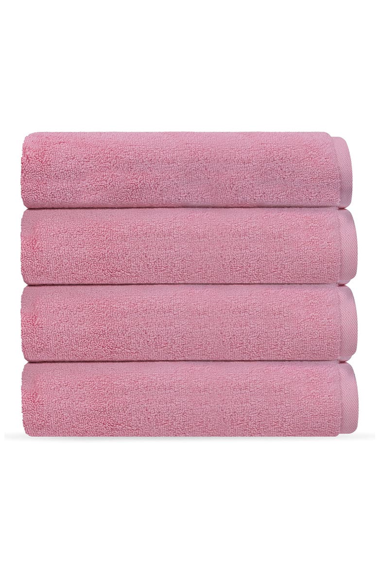 Puresoft 4-Piece Turkish Cotton Wash Cloths, Main, color, PINK