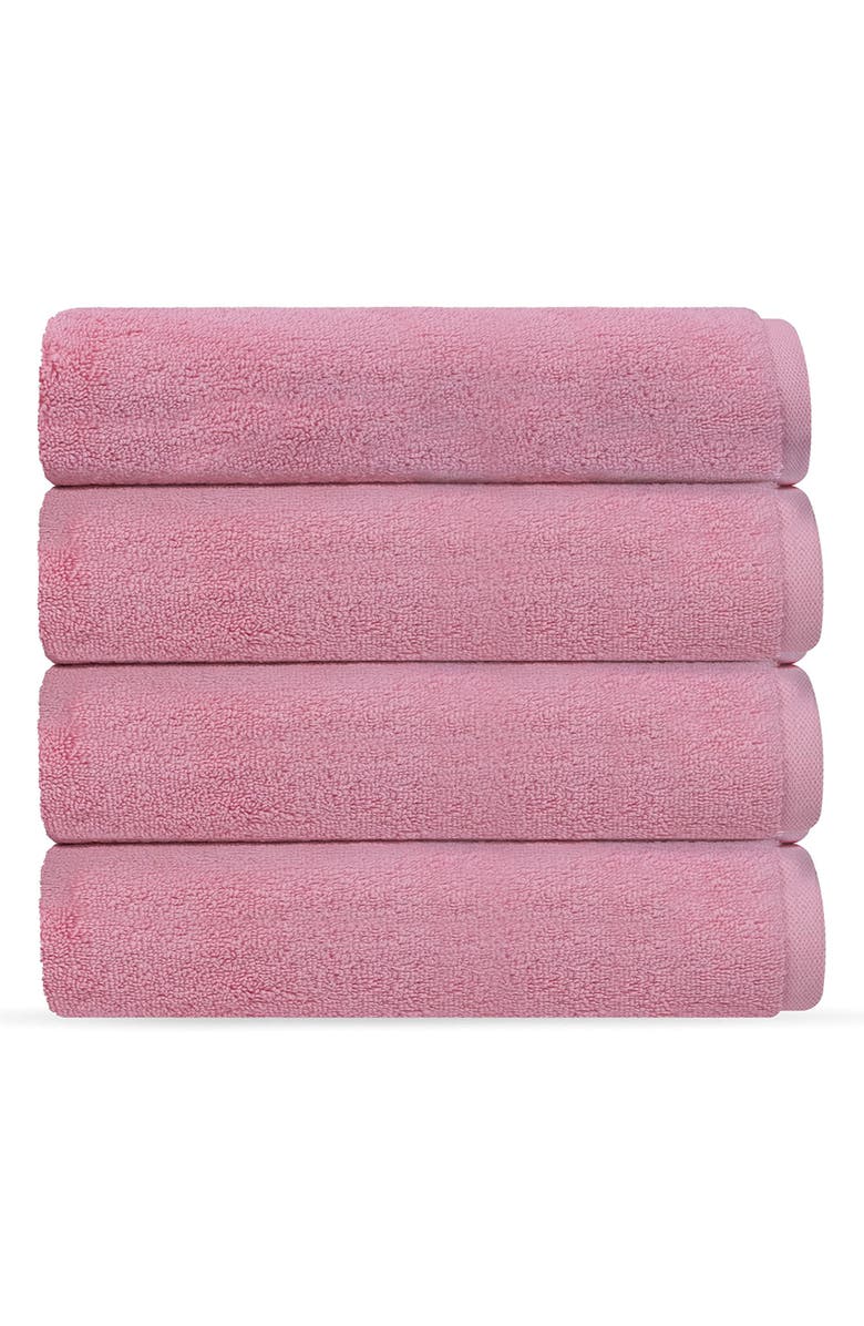 DePera Puresoft 4-Piece Turkish Cotton Wash Cloths, Main, color, Pink