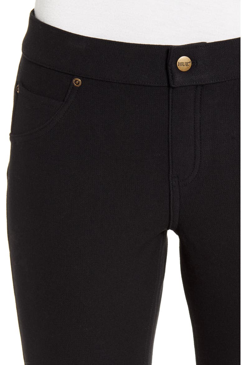 Fleece Lined Denim Leggings, Alternate, color, BLACK