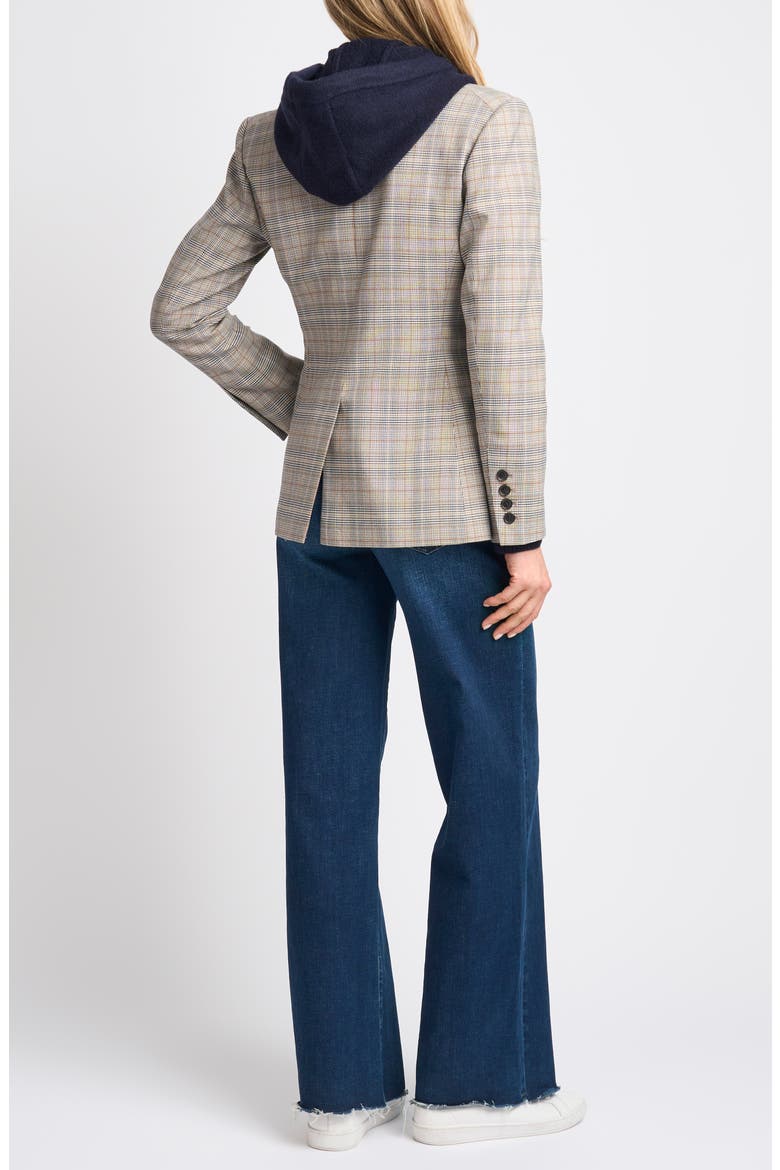 Plaid Double Breasted Blazer, Alternate, color, TOBACCO BROWN