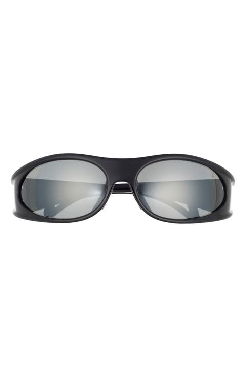 Traill 64mm Mirrored Oval Sunglasses