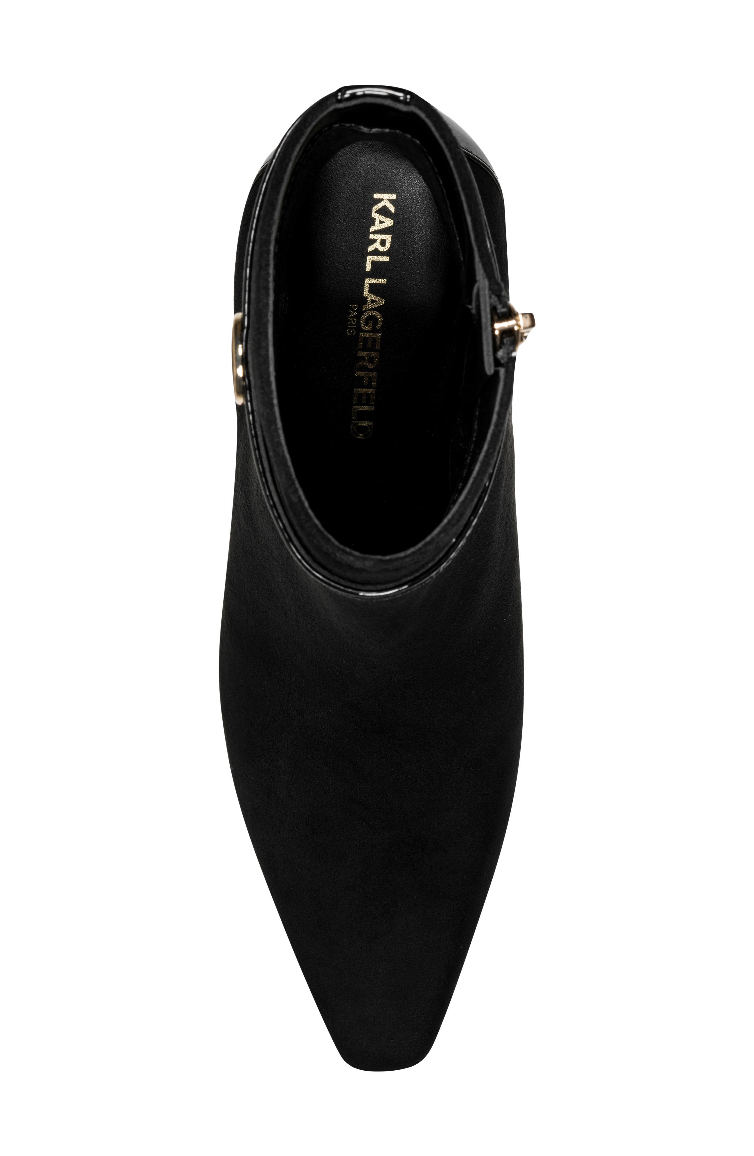 Sadie Leather Bootie, Alternate, color, BLACK