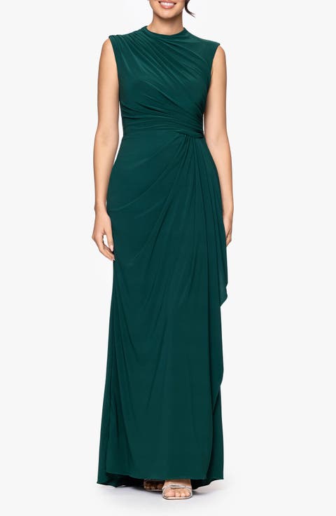 Ruched Sleeveless Gown