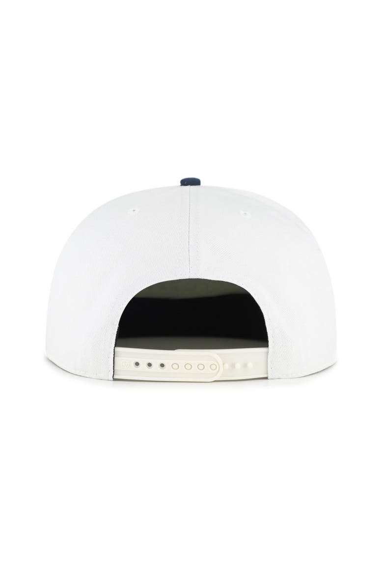 Men's '47 White/Navy Detroit Tigers Script Stack Relaxed Captain Snapback, Alternate, color, White