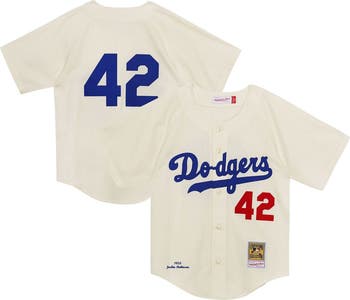Toddler Mitchell & Ness Jackie Robinson Cream Brooklyn Dodgers 1955 Authentic Jersey
