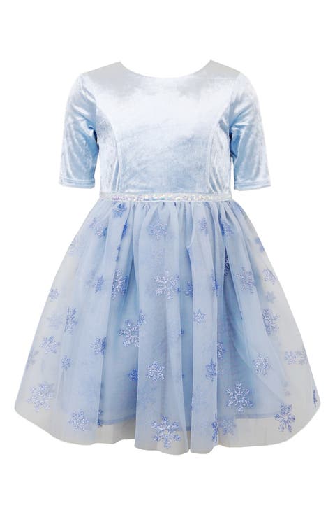 Kids' Snowflake Velvet Dress (Little Kid)