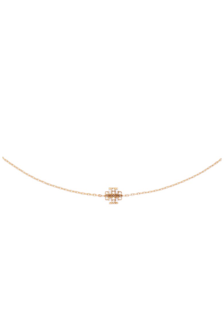 Icon Pavé Delicate Necklace, Alternate, color, TORY GOLD / CRYSTAL
