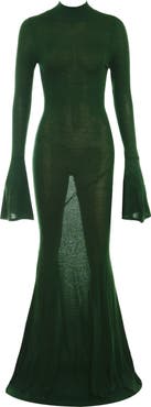 HOUSE OF CB Sancha Open Back Long Sleeve Semisheer Body-Con Maxi Dress