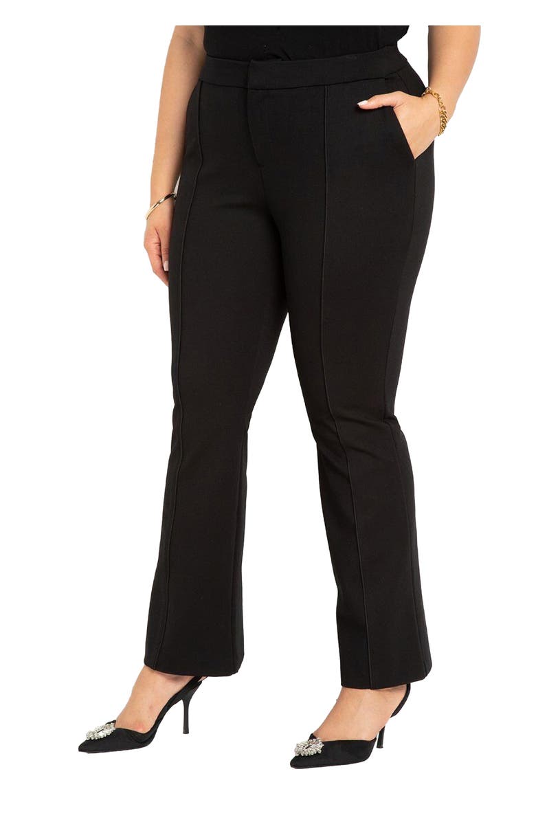 ELOQUII The Ultimate Stretch Flare Leg Pant, Main, color, Black