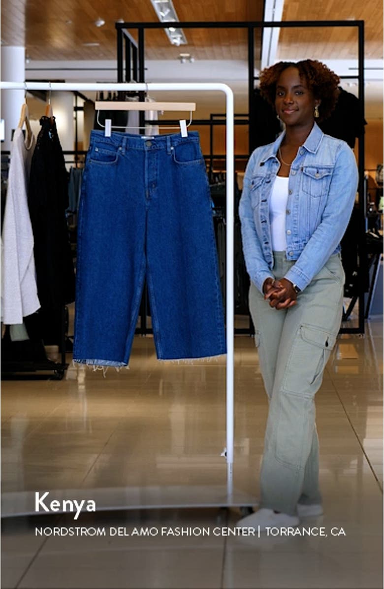 High Waist Raw Hem Capri Jeans, sales video thumbnail