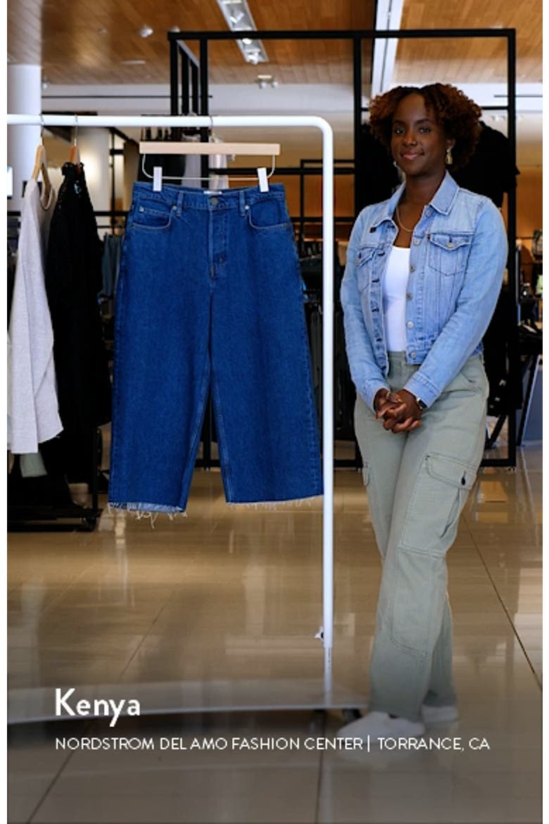 High Waist Raw Hem Capri Jeans video