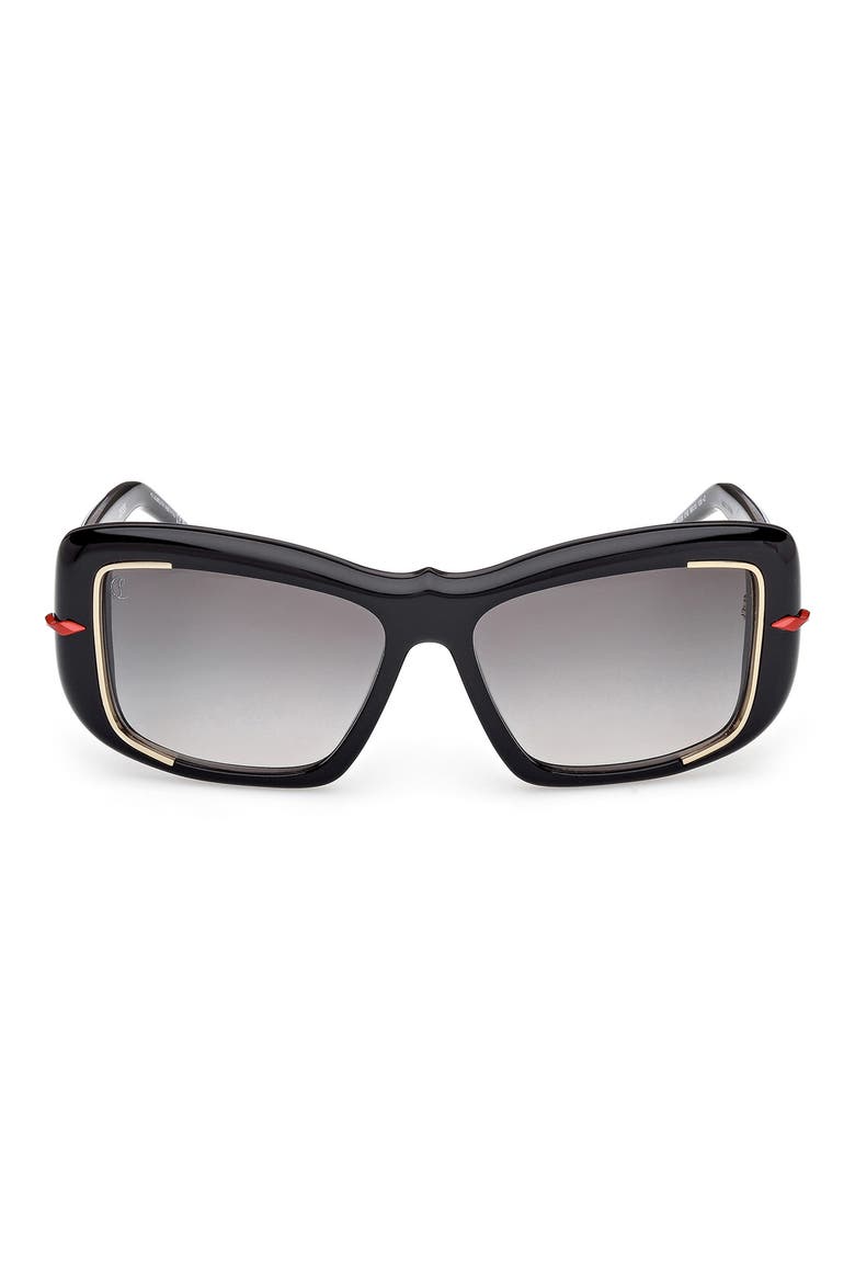56mm Square Sunglasses, Main, color, BLACK GOLD / ZEISS SMOKE LENS
