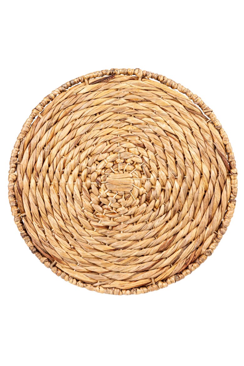 Hand-Woven Water Hyacinth Table, Natural, Alternate, color, Natural