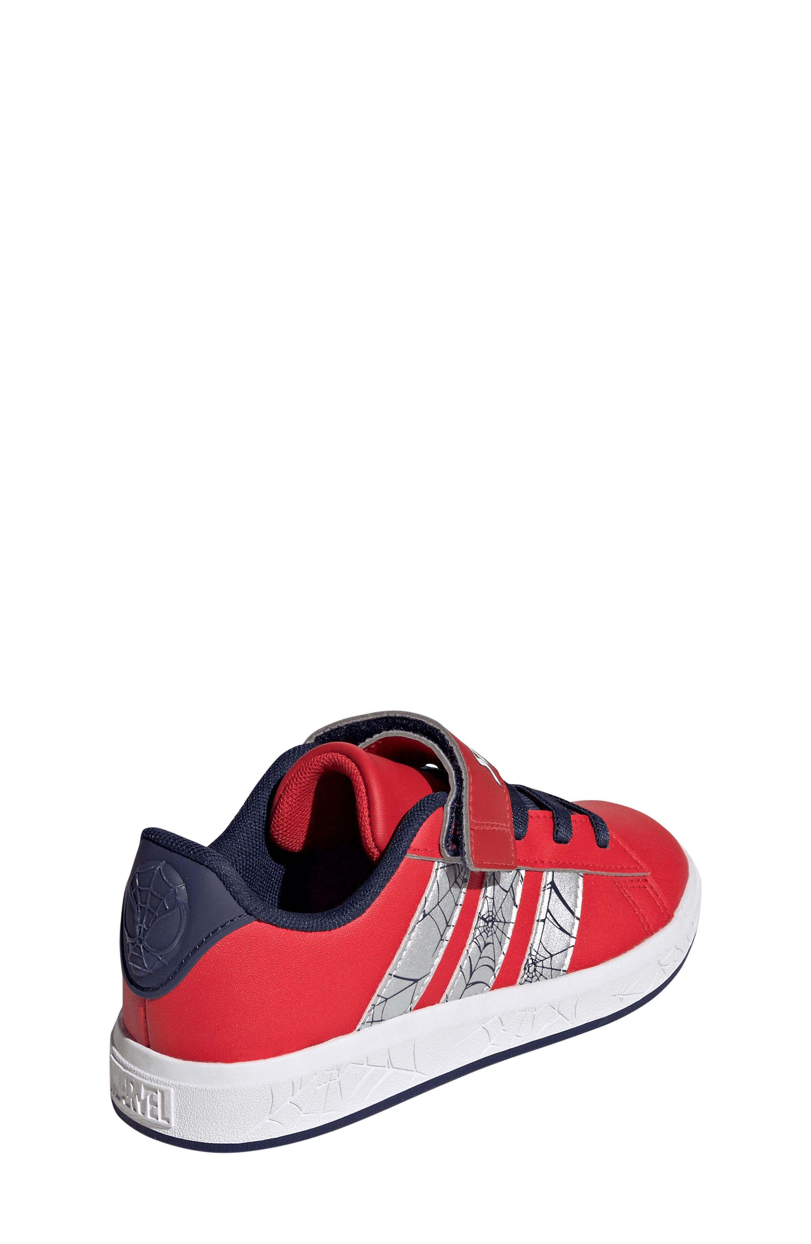 Kids' Grand Court Spider-Man Sneaker, Alternate, color, RUBY/ SILVER/ DARK BLUE