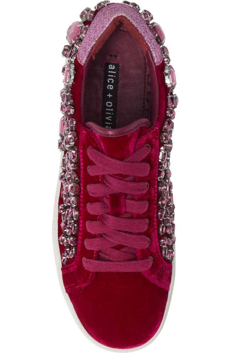 Alice + Olivia Cammen Embellished Sneaker, Alternate, color,