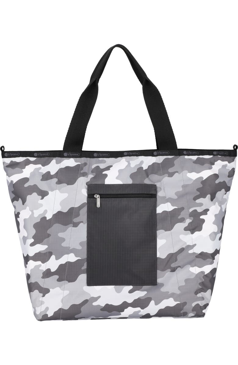 LeSportsac Large Reversible Pocket Tote Bag, Alternate, color, 2 Way Gray Camo/ Thunder
