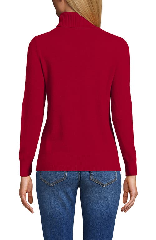 Lands' End Cashmere Turtleneck Sweater In Red