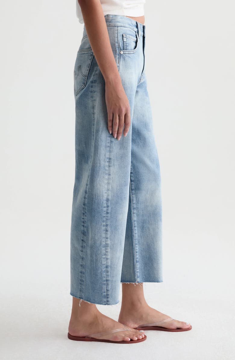 AG Hattie Raw Hem High Waist Crop Barrel Leg Jeans, Alternate, color, Playa
