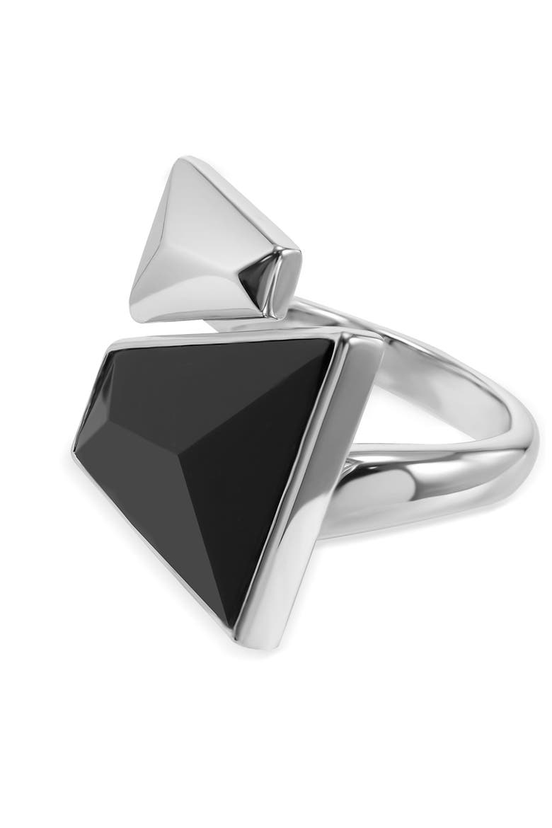 Echo Ring, Alternate, color, Black & Silver