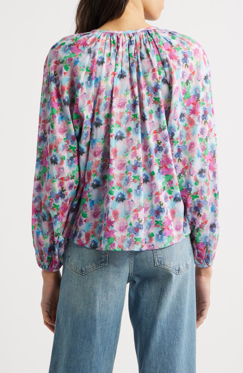 Rails Indi Floral Print Cotton Peasant Top, Alternate, color, Spring Meadow