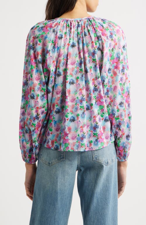 Rails Indi Floral Print Cotton Peasant Top In Spring Meadow