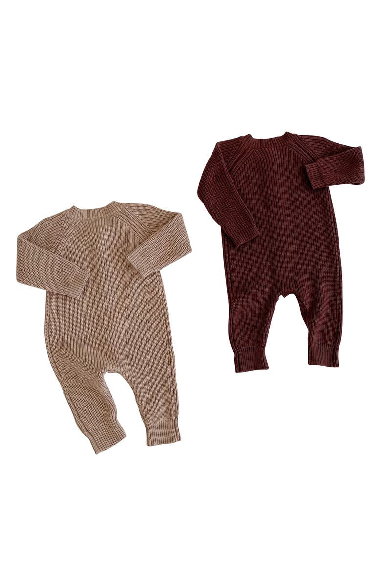 Ashmi & Co. Dallas Knit Cotton Romper, Alternate, color, Coffee