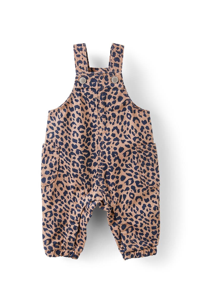Cotton On Kids Kairo Denim Overall, Main, color, Oatmilk Leopard