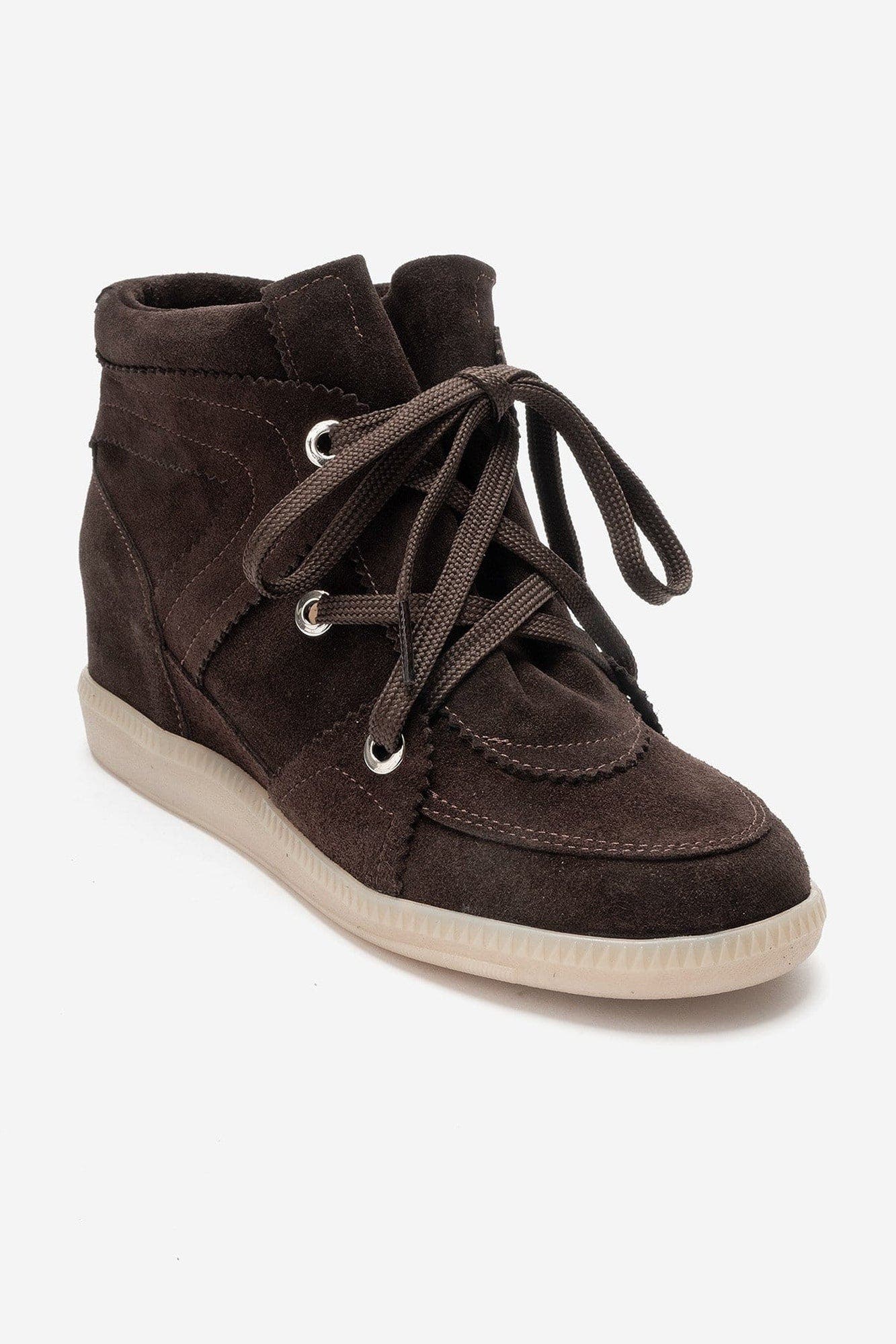 Oleta Leather Lace Up Sneaker Boot, Main, color, Brown Suede
