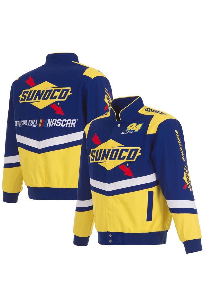 Men's JH Design  Royal/Yellow NASCAR Sunoco Full-Snap Twill Uniform Jacket, Main, color, Royal