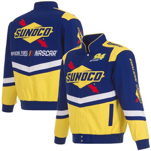 Jh Design Royal/yellow Nascar Sunoco Full-snap Twill Uniform Jacket In Blue