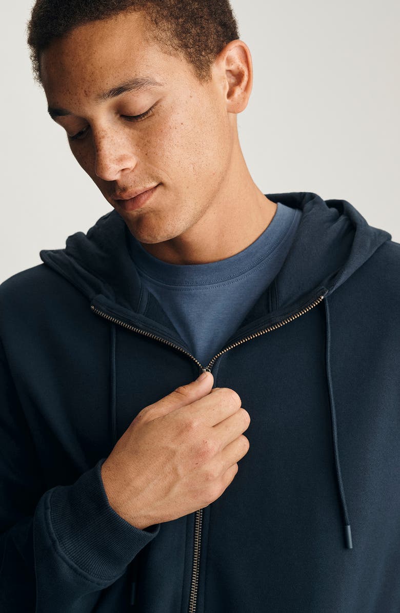 Mavi Jeans Relaxed Fit Cotton Zip Hoodie, Alternate, color, Total Eclipse