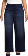 Lands' End Plus Size Starfish Denim High Rise Wide Leg Jeans