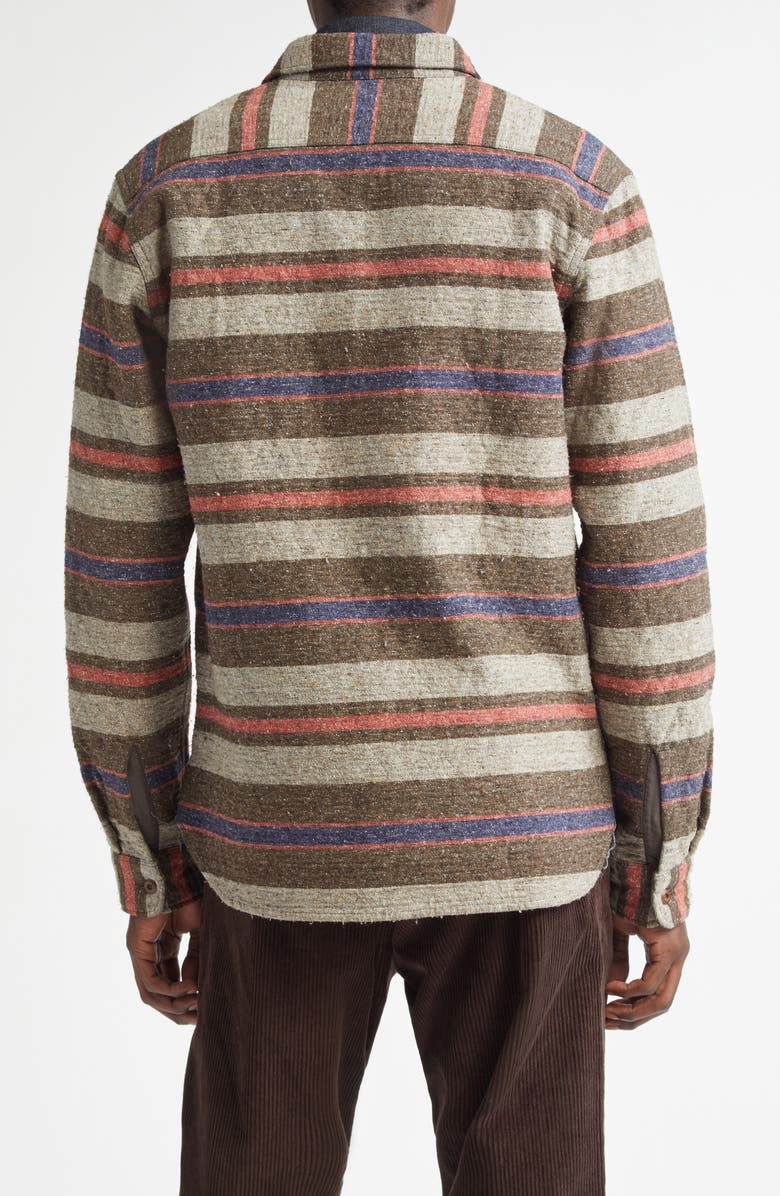 Double RL Stripe Cotton Blend Button-Up Shirt, Alternate, color, 