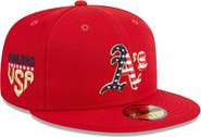 New Era Men's New Era  Red Oakland Athletics 2023 Fourth of July 59FIFTY Fitted Hat