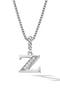 Pavé Initial Pendant Necklace in Sterling Silver with Diamond