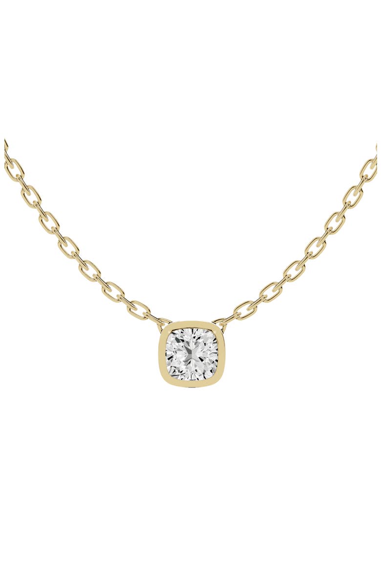 18K Gold Cushion Lab Created Diamond Pendant Necklace (Nordstrom Exclusive), Main, color, D1.0CT - 18K YELLOW GOLD
