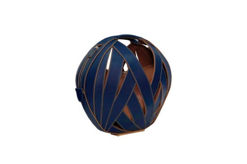 Shop Perrin Paris Le Panier Handbag In Navy Caramel