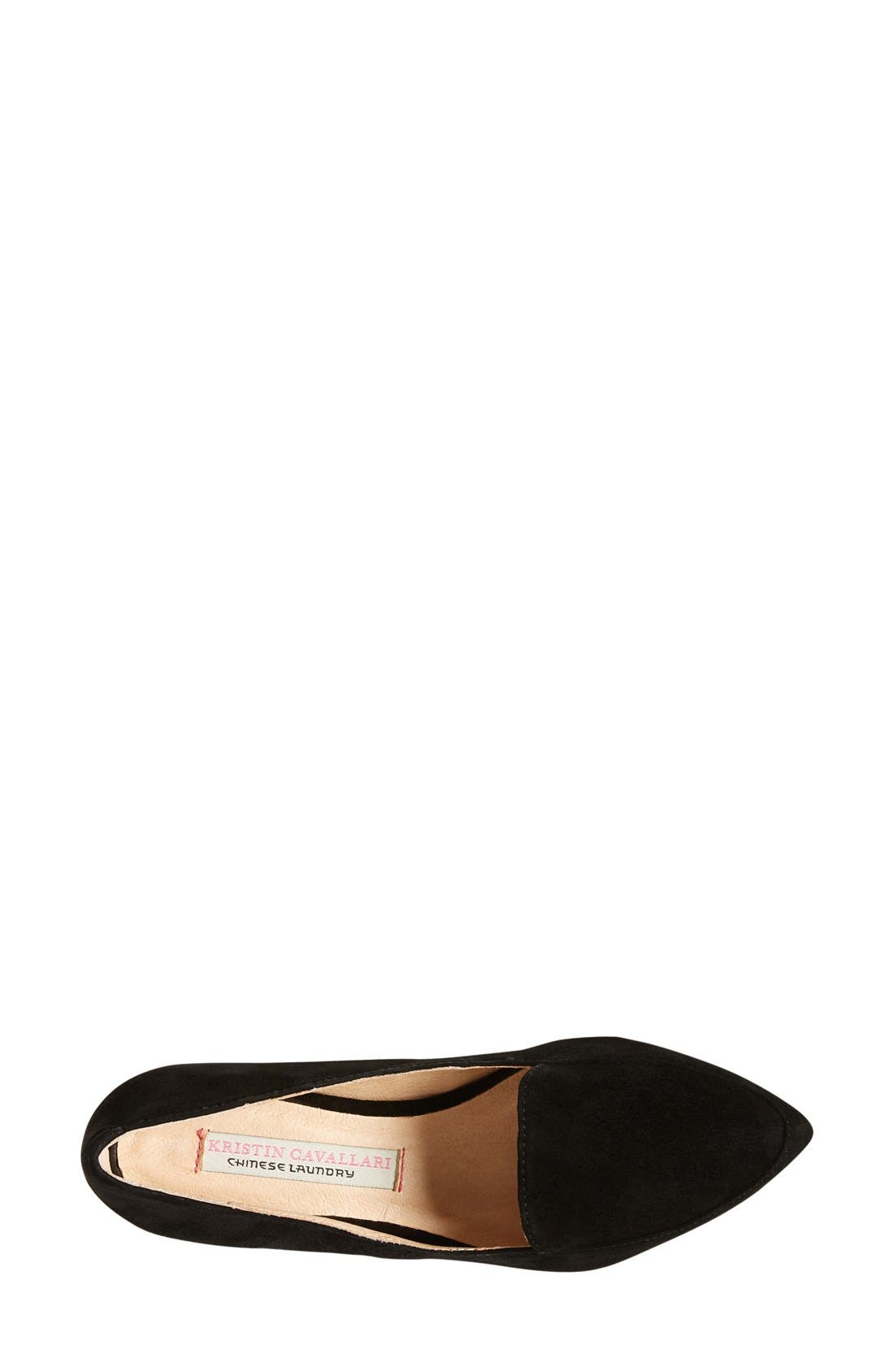 'Chandy' Loafer, Alternate, color, BLACK SUEDE