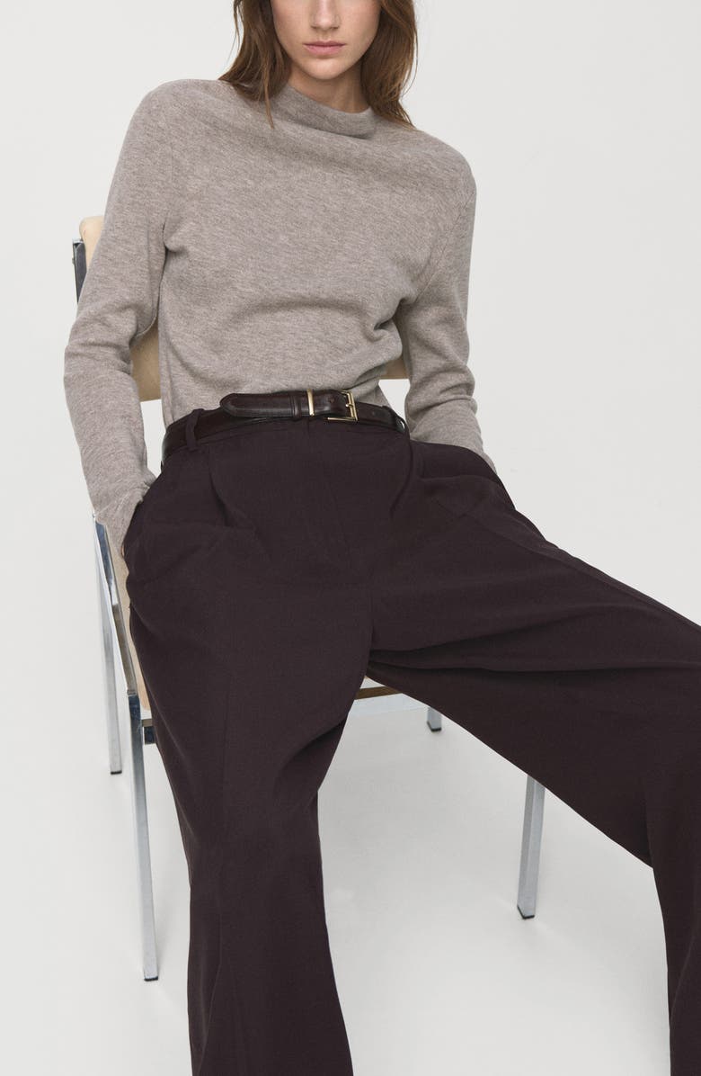 MANGO Funnel Neck Sweatshirt, Alternate, color, Brown/Grey