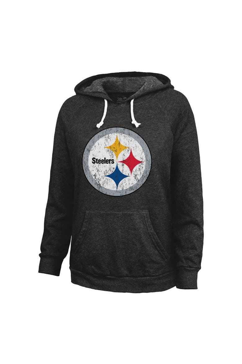 Women's Majestic Threads T.J. Watt  Black Pittsburgh Steelers Name & Number Tri-Blend Pullover Hoodie, Alternate, color, Black