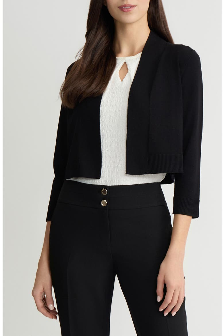 Kissing Front Crop Shrug, Main, color, BLACK