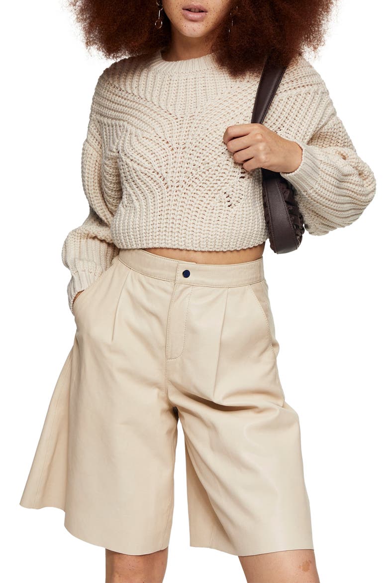 Butterfly Super Crop Sweater, Main, color, IVORY